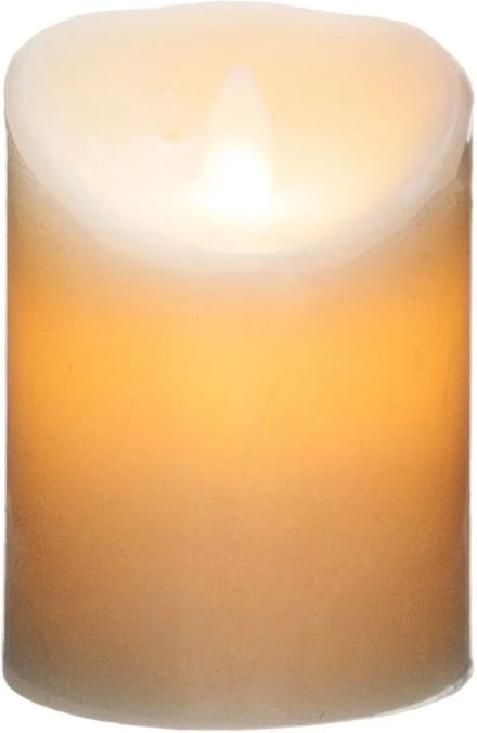 Atmosphera Led stompkaars - 1x stuks - Warm licht - Wit - 10 x 14,5 cm