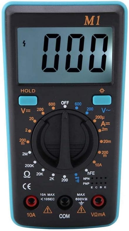 Digitale Multimeter - Spanning Tester - Elektrische Metingen - LCD met Achtergrondverlichting - 13 x 7 x 3 cm - Blauw