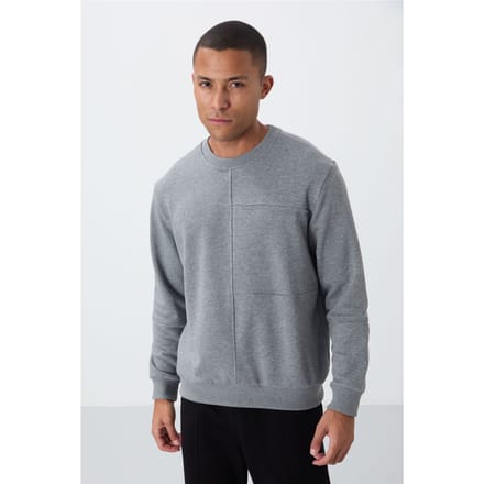 Heren Effen Ronde Hals Sweatshirt