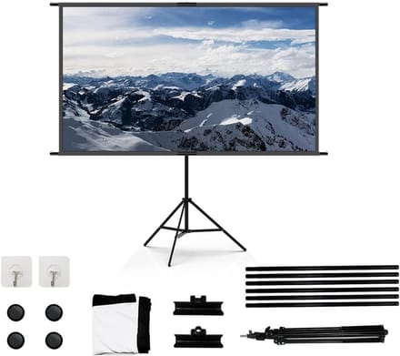 Projectiescherm - Beeldscherm Scherm - Thuisbioscoop Creëren - Draagbaar Met Beugel - 120 inch - Wit