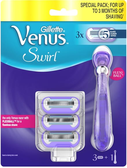 Venus Swirl Handle + 3 scheermesjes