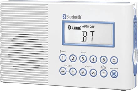 Draagbare Waterdichte Douche Radio met Bluetooth, AM/FM en Weeralarm