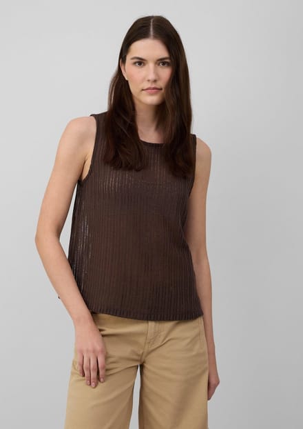T-shirt Top van luchtig jersey met ronde hals dames s.Oliver