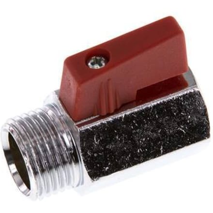 Buiten x Binnendraad G 1/2 inch 2-Weg Messing Mini-Kogelkraan 15 Bar