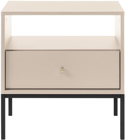 Vente-unique Nachtkastje - 1 lade en 1 nis - Beige - BOGDAN