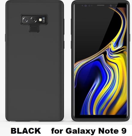 Luxe Liquid Silicone Back Cover Set voor Galaxy Note 9 _ Zwart