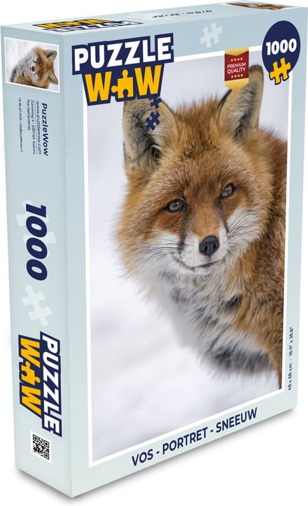 Puzzel Vos - Portret - Sneeuw - Legpuzzel - Puzzel 1000 stukjes volwassenen