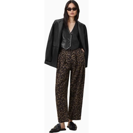 AllSaints Becca Denim Trouser Leopard Brown Taglia: 12 | Pantaloni Outlet | Donna | Blu