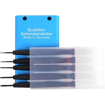 BERNSTEIN Tools for Electronics 4-380 Horlogemaker-schroevendraaier set 5-delig Kopbreedte: 1 mm, 1.5 mm, 2 mm, 2.5 mm, 3 mm