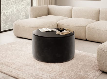 Meubella - Salontafel Marcio - Zwart velvet - 75 cm