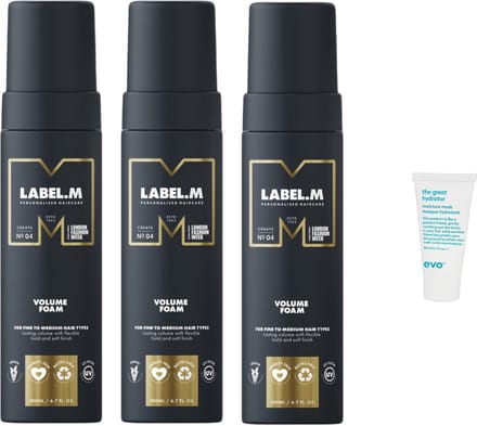 3x Label.m - Thickening - Volume Foam - 200 ml + WILLEKEURIG Travel Size