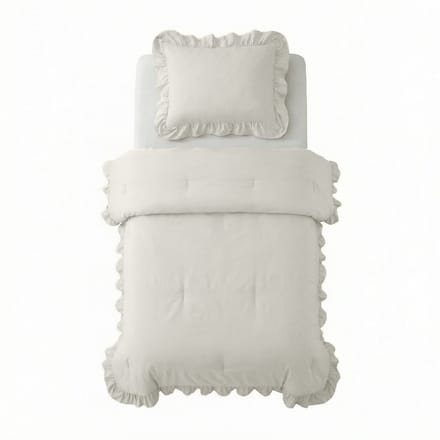 Sleeptime 2 in 1 Dekbed Ruffles - Dekbed zonder Overtrek - Wasbaar Dekbed - 140x200 - Wit