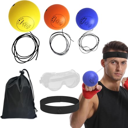 Boksbal set - Reflex bal - Kinderen trainen - Hoofdband verstelbaar - 3 ballen - Multi color