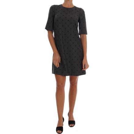Dolce & Gabbana Damesjurk van wol met grijze stippen