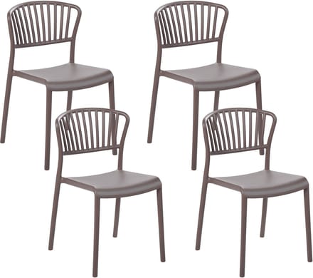 GELA - Tuinstoel set van 4 - Taupe - Polypropyleen