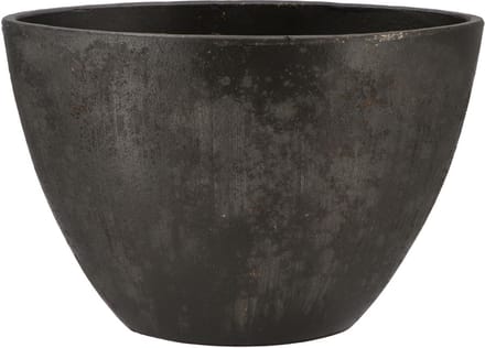 DK Design Bloempot model Maya - ovaal - verweerd zwart - D16 x H23 x B34 cm - rustiek
