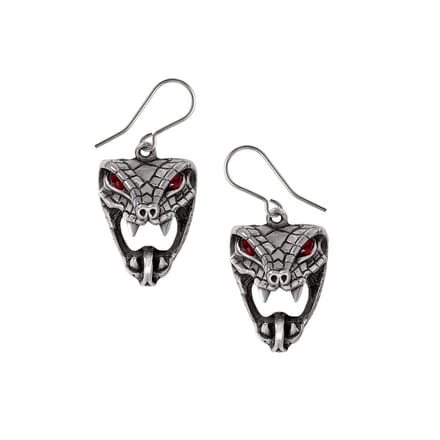 Alchemy Gothic - Gothic Oorbellen - Snake Bite (Naeddre) - voor Vrouwen - zilverkleurig