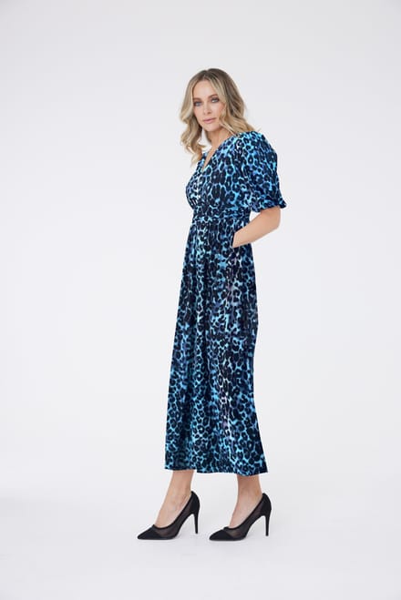 Evelyn Jurk Dierenprint Blauw