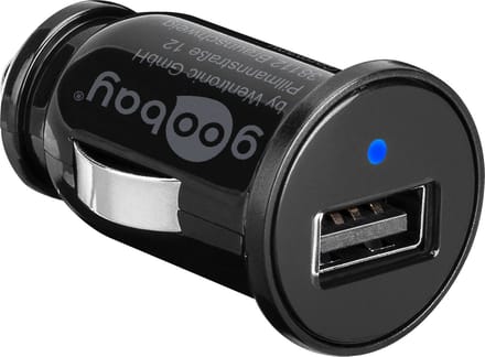 Goobay USB autolader van 5 W met 1x USB-A, 12/24 V, max. 1 A, zwart