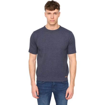Duck and Cover Heren Mataso Gebreid T-Shirt (Slate Blue)