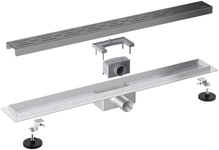 FugaFlow Eccelente Anta douchegoot badkamer 80cm met rooster met vloerflens Gunmetal