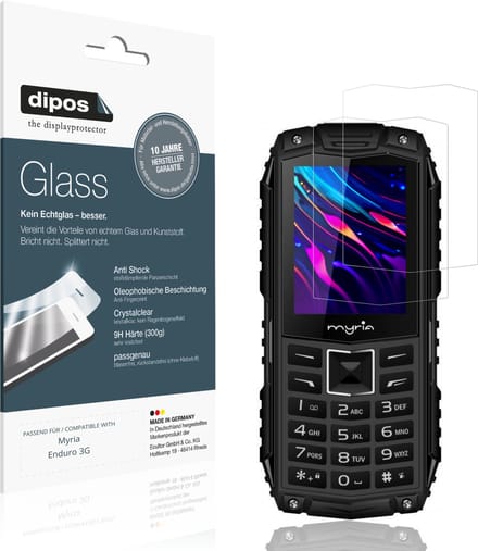 dipos – 2x Pantserfolie geschikt voor Myria Enduro 3G | 9H Screenprotector