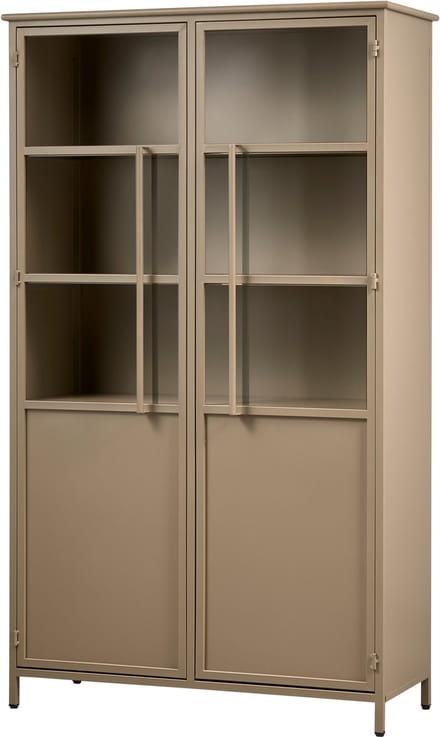 WOOOD Exhibit Vitrinekast - IJzer - Khaki - 170x99x44
