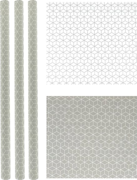 Cube Design cadeaupapier 300 x 70cm - 3 stuks