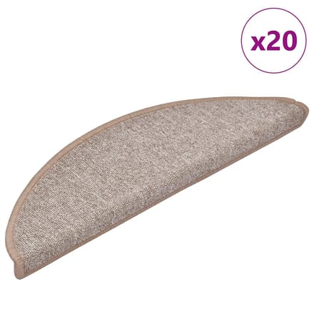 vidaXL - Trapmatten - 20 - st - 56x17x3 - cm - lichtbruin - halfrond
