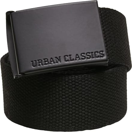 Urban Classics - Coloured Buckle Canvas Riem - S/M - Zwart