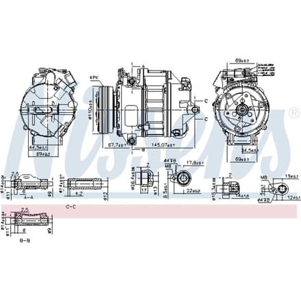 Compressor, airconditioner NISSENS 890759