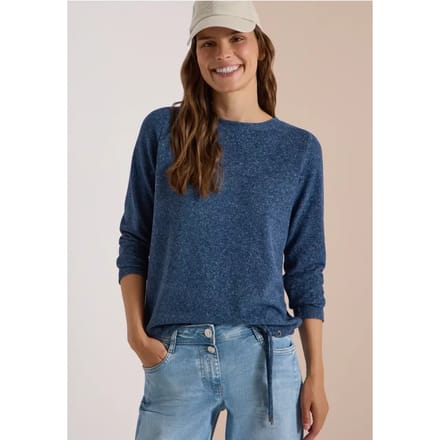 Shirt met lange mouwen, boothals en trekkoord