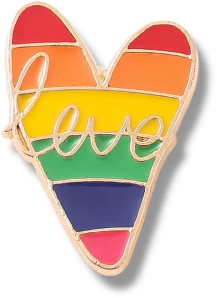 Pride Heart Pin – Regenboog Button met “Love” – Love Speld in Hartvorm