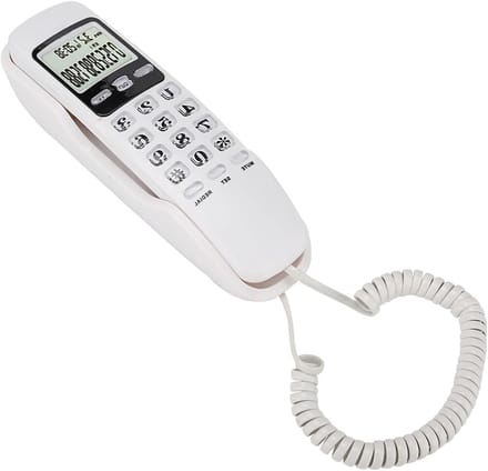 Vaste Telefoon - Wandtelefoon Bureautelefoon - Thuisgebruik Kantoor - Dubbel Nummerherkenning - LCD Display - Wit