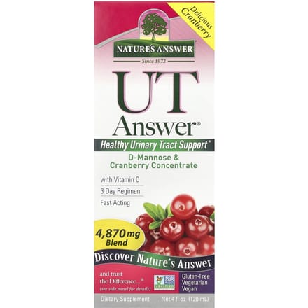 Nature's Answer, Ut Answer, D-Mannose & Cranberry Concentraat, 4.870 mg, 4 fl oz (120 ml)