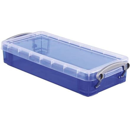 Really Useful Box pennenbakje 055 liter transparant blauw