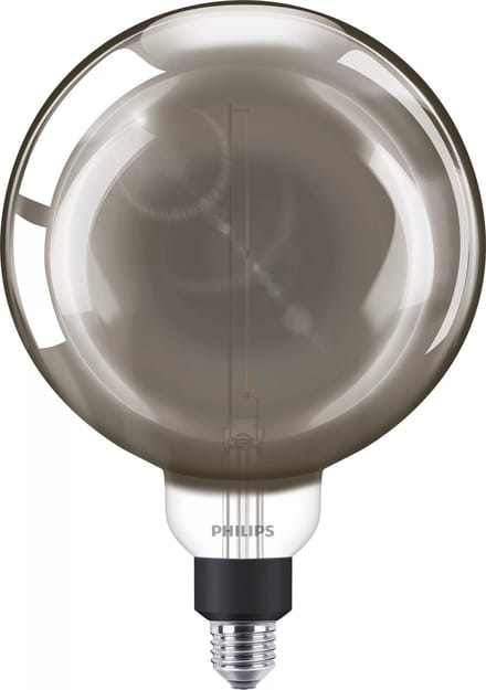 Philips Ledfilamentlamp Globe - Smoke - D20,2cm - Dimbaar - Warm Wit - E27 - 6,5w