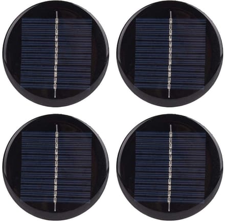 Dailygoody - 6V 80mm Rond Zonnepaneel - 4 Stuks - Efficiënt en Draagbaar Polycrystalline Silicon