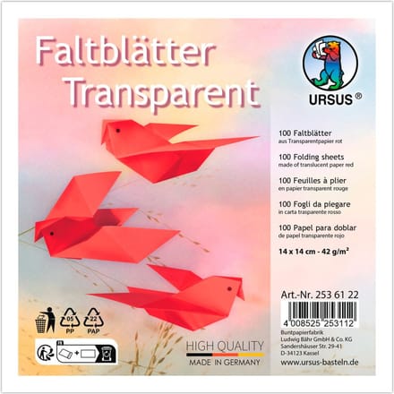 Transparant papier-vouwpapier - Rood
