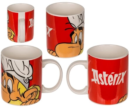 koffiemok Asterix - Aardewerk - rode logo - 320 ML