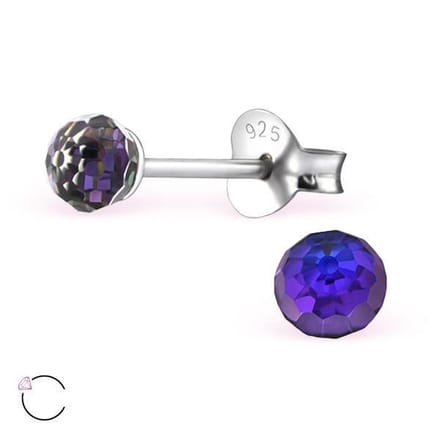 Montebello Oorbellen Paz Helio - 925 Zilver - Swarovski - Ø4mm