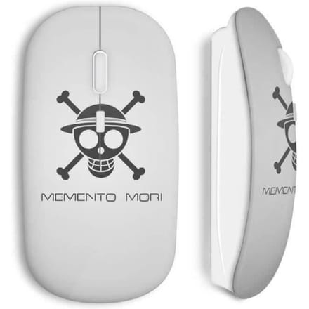 Souris Sans Fil Manga One Piece Tete De Mort White