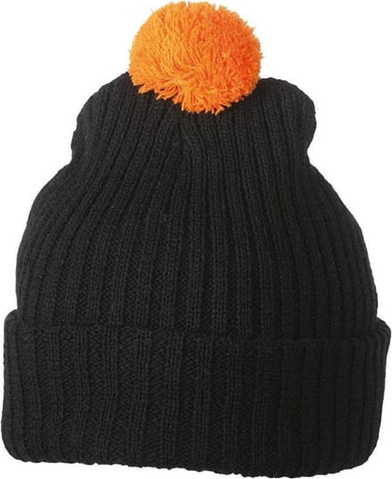 Myrtle Beach - Unisex Gebreide Muts met Pompom (Oranje)