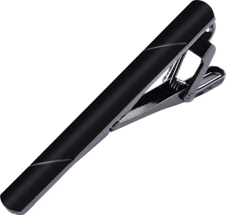 Fako Bijoux® - Dasspeld - Stropdas Clip - Tie Clip - Deluxe - Double Stripe - Striped - 58mm - Zwart