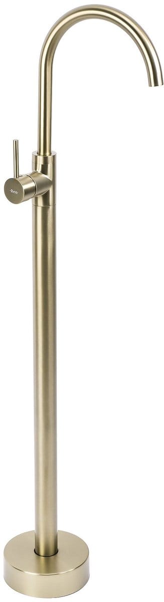 Rea - Lungo - Vloerstaande Wastafelkraan - Geborsteld Goud - 96X20X107,5Cm