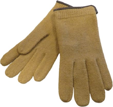 Handschoenen heren van 100% wol en met echt leren randje