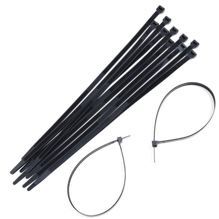 Set plastic handboeien (12 stuks) Zwart