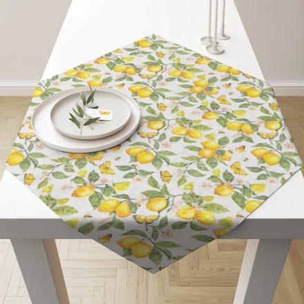 Tafelkleed Fresh lemons white - Ambiente - 90x90cm