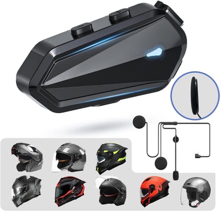 White-Label® Motorhelm Headset - Intercom - Bluetooth -Zwart