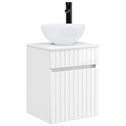 vidaXL - Wandgemonteerde - wastafelmeubel - Hoogglans - Wit - 39 - x - 35 - x - 63 - cm